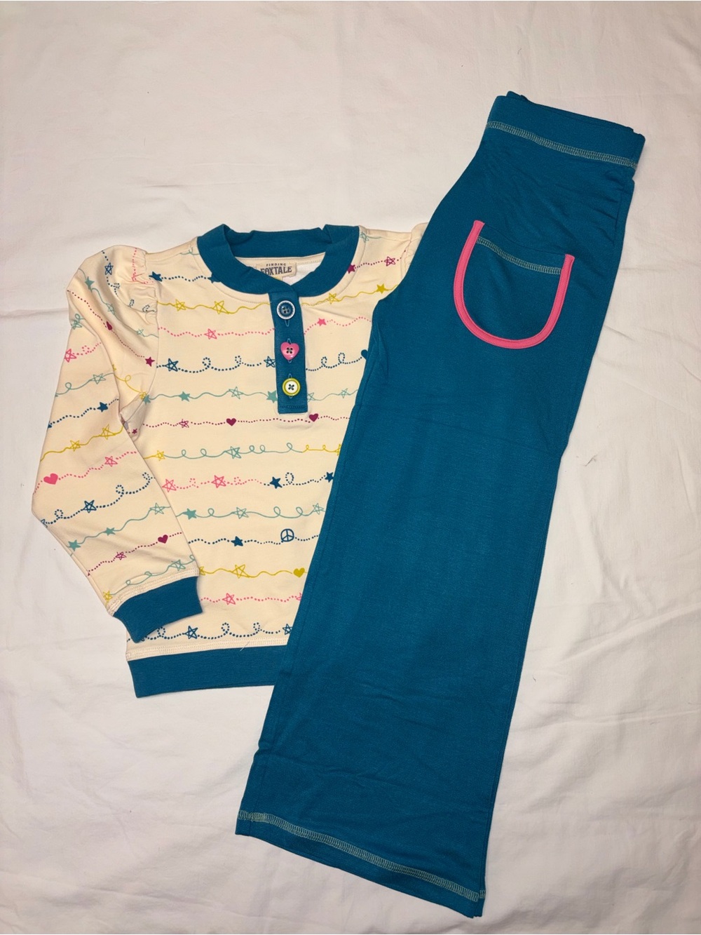 Finding Foxtale Scribble Top & Happy Days Bottoms 2 pc set sz 6 NWT